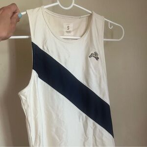 Women’s White and Navy Racing Tank by Tracksmith